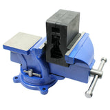 5"  Bench Vise with Anvil with Swivel Locking Base - Heavy Duty All Steel