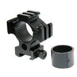 Set of 2 Laser - Light / Scope Ring Mount - Tri-rail & 30mm + 1" Reducer Insert