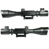 4-12X50 EG Optical Rifle Scope Red Green Dual illuminated with Side Rails-Mount