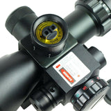 2.5-10x40 Tactical Rifle Scope Red Laser Dual illuminated Mil-dot wit Rail Mount