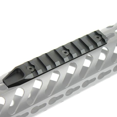 9 Slot 4.5" Picatinny Weaver Rail Section for Keymod Handguard - Aluminum Black