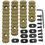 Tactical Polymer Picatinny Weaver Rail Section Set of 4 for MOE Handguard - Tan