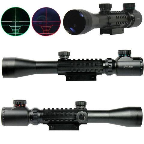 3-9X40 EG Optical Rifle Scope Red Green illuminated Reticle 20/11mm Rail Mount