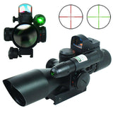 2.5-10X40 Tactical Rifle Scope with Green Laser-Mini Reflex 3 MOA Red Dot Sight - West Lake Tactical