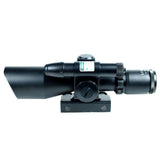 2.5-10x40 Tactical Rifle Scope Green Laser Dual illuminated Mil-dot Rail Mount
