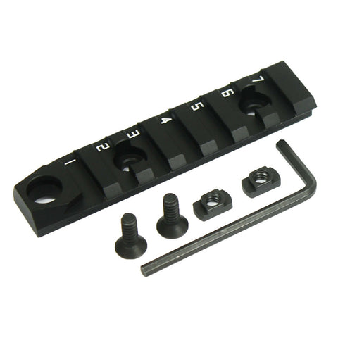 Rail Section 7-Slot Black Picatinny M-LOK Adapter QD with Sling Swivel Provision