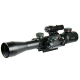 3-9X40 illuminated Tactical Rifle Scope + Red Laser-Dot Sight with Rail Riser