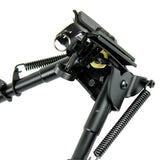 6" to 9" Adjustable Swivel-Rotating Spring Return Rifle Bipod with Notched Legs