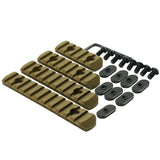 Tactical Polymer Picatinny Weaver Rail Section Set of 4 for MOE Handguard - Tan