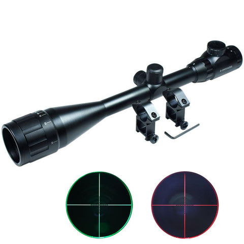 6-24x50 AOEG Hunting Rifle Scope Red Green Mil-dot illuminated Optical Gun Scope - West Lake Tactical