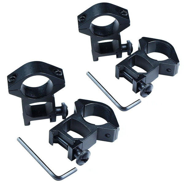 2 Pairs High Profile 1" Scope Ring Picatinny Weaver Rail Laser Torch Mount 4 Pcs