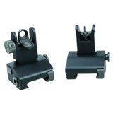 Tactical 223 556 Micro Flip Up Rapid Transition Front and Rear Iron Sight Set