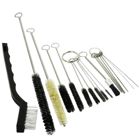 Spray Gun Rifle Pistol Cleaning Brush Set Black White Nylon Tube Nozzles 17PC