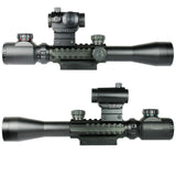 3-9X40 Tactical Rifle Scope with Holographic Red / Green Dot Sight / Rail Riser