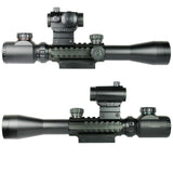 3-9X40 Tactical Rifle Scope with Holographic Red / Green Dot Sight / Rail Riser