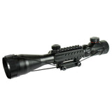 4-12X50 EG Optical Rifle Scope Red Green Dual illuminated with Side Rails-Mount