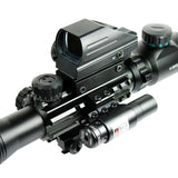 4-12X50 Tactical Rifle Scope R/G Mil-dot with Holographic Sight & Red Laser JG8