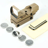Tactical Holographic Reflex Sight Red - Green 4 Reticles with Rail Mount - Tan