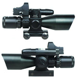 2.5-10X40 Tactical Rifle Scope with Green Laser-Mini Reflex 3 MOA Red Dot Sight - West Lake Tactical