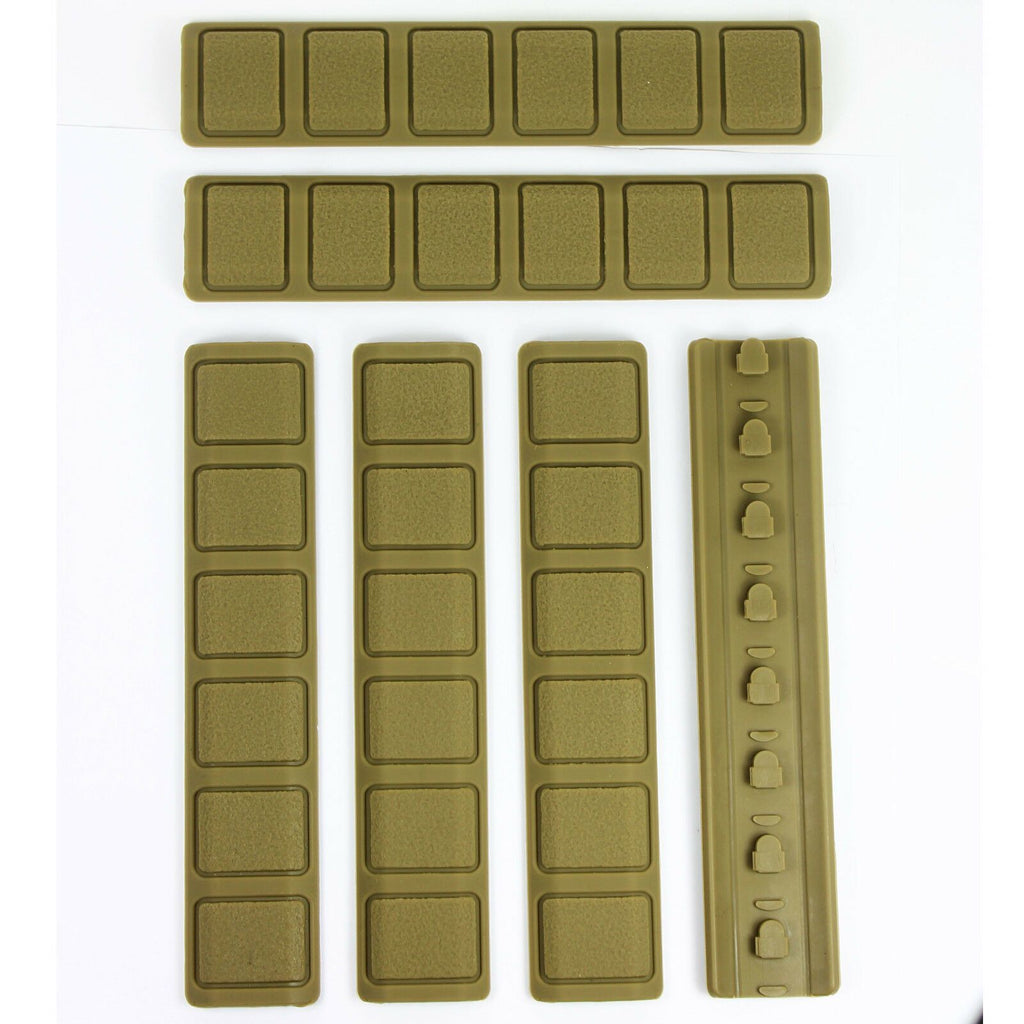 Keymod Panel Covers Pack of 6 Tan KeyMod Rail Cover Textured Anti Slip Soft Rubber Panels ...