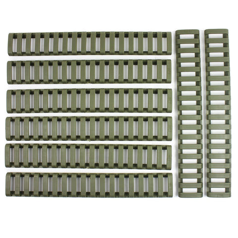 8x Heat Resistant Rifle Ladder Rail Cover Weaver Picatinny Handguard - OD Green