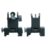 Tactical 223 556 Micro Flip Up Rapid Transition Front and Rear Iron Sight Set