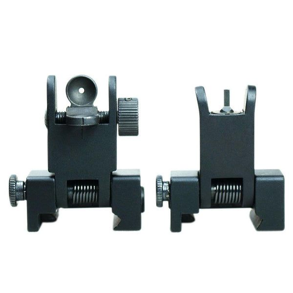 Tactical 223 556 Micro Flip Up Rapid Transition Front and Rear Iron Sight Set