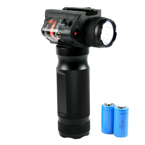 Tactical Vertical Foregrip with LED Flashlight Laser Sight - 20mm Rail Mount