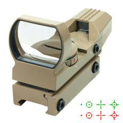 1X33 Red Green DOT Reflex Sight Holographic 4 Reticles with Tri-Rails