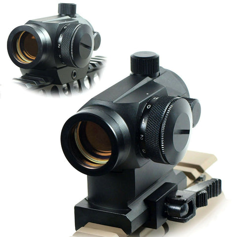 Quick ReleaseTactical Reflex Red Green Dot Sight Scope with Dual Rail Mounts QR