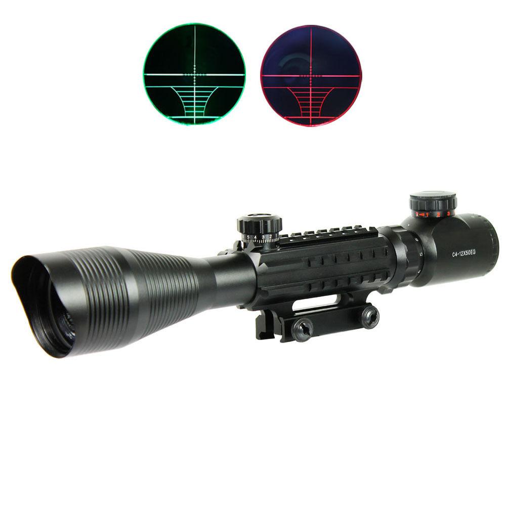 MidTen 3-in-1 Rifle Scope Combo - 4-12x50 Optics With Laser & Red Dot Sight