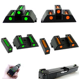 Fiber Optic Front & Rear Sight For Glock 17 17L 19 22 23 24 26 27 33 34 35 38 39
