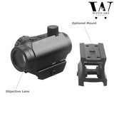 Tactical Reflex Red Green Dot Sight Scope with Dual Rail Mounts Black