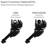 Fiber Optics Front Rear 45 Degree Offset Rapid Transition BUIS Backup Iron Sight | West Lake Tactical