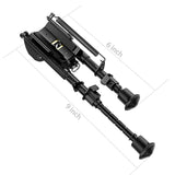 6" to 9" Carbon Fiber Adjustable Spring Return Hunting Rifle Bipod