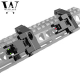 Fiber Optics Foldable Iron Sights 45° Offset Flip-up Front and Rear Sights