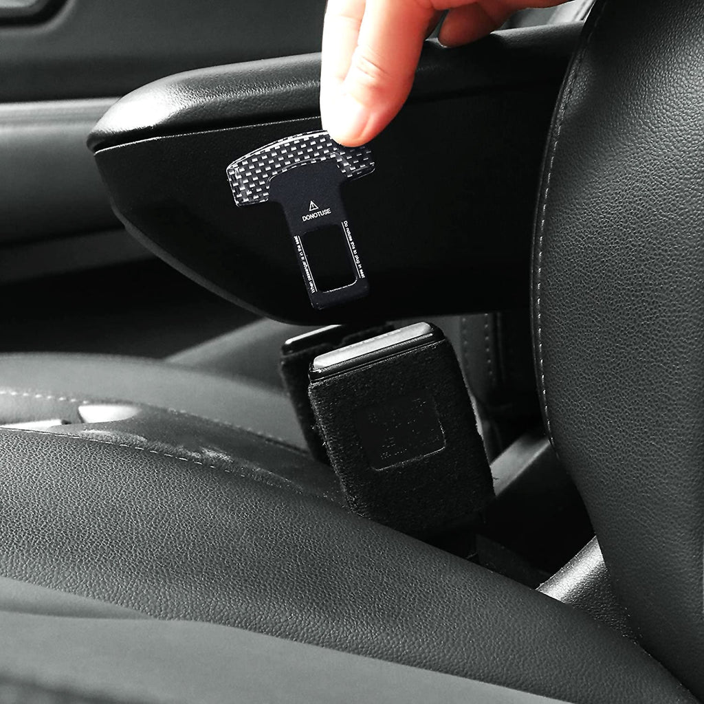 4 PCS Universal Car Safety Seat Belt Alarm Stopper Clip Carbon Fiber