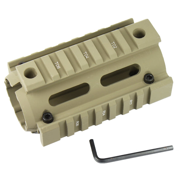 CLEARANCE 4" Free Float Hand guard Quad Rail Pistol Length Handguard Scope Mount-Tan