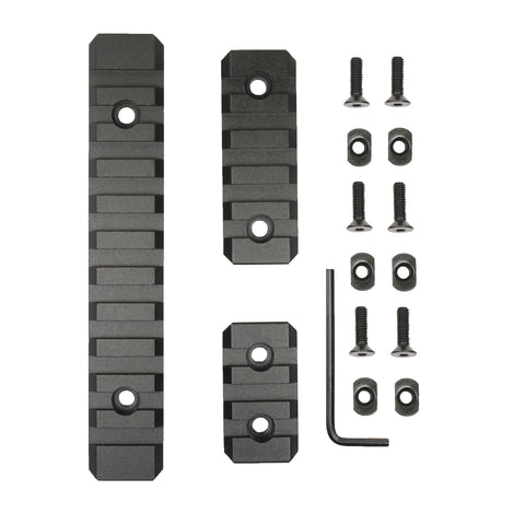 M-Lok 3 5 11 Slot Picatinny/Weaver Rail Section Aluminum 1.5" 2.5" 5" - 3 PCS