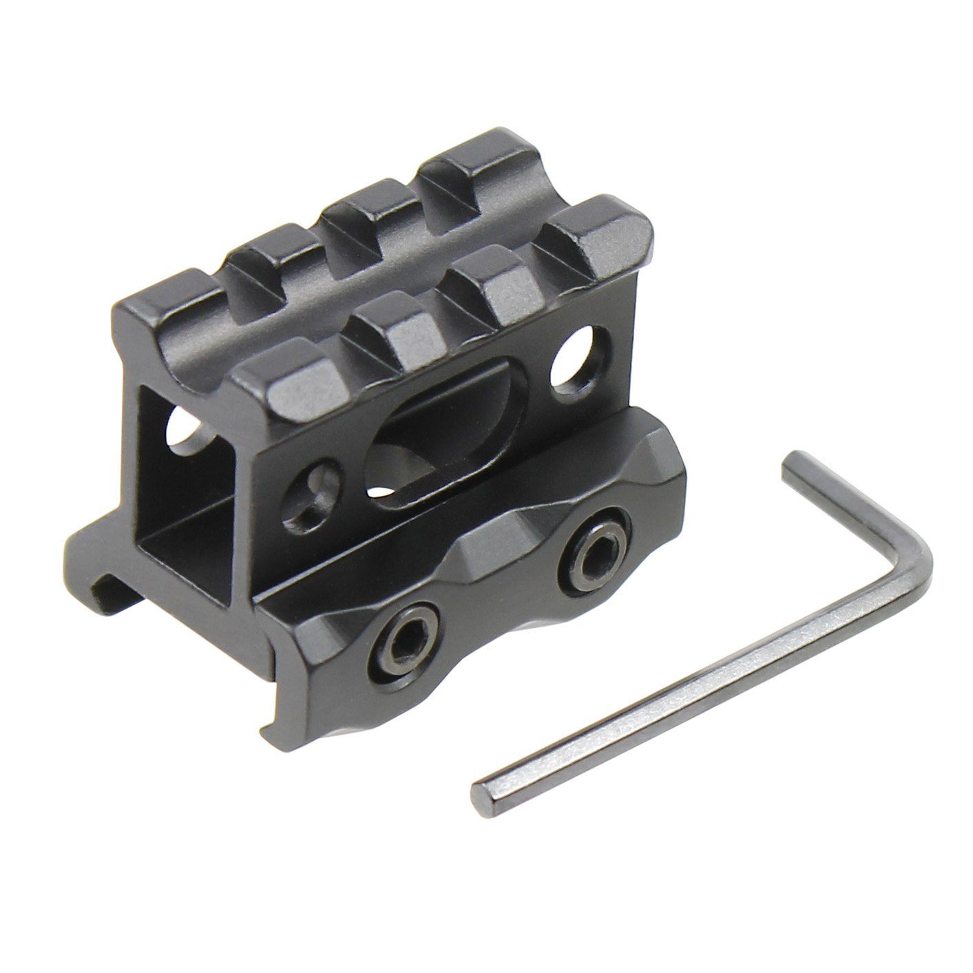 3x Slim 1" Picatinny Riser Mount – 3-Slot, Steel, Black – For Red Dot Scopes