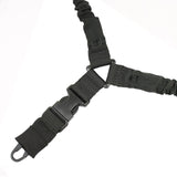 Tactical Single One Point Bungee Gun Rifle Sling + QD + HK + Pad + Swivel Mount