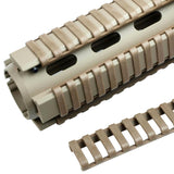 New Carbine Length 6.7" Handguard Picatinny Quad Rail w/ 4 Ladder Rail Cover Tan - West Lake Tactical