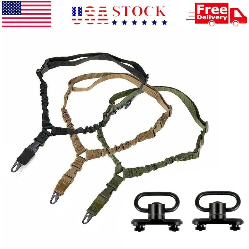 Single Point Gun Rifle Sling Bungee Strap w/ MLOK Quick Release QD Sl