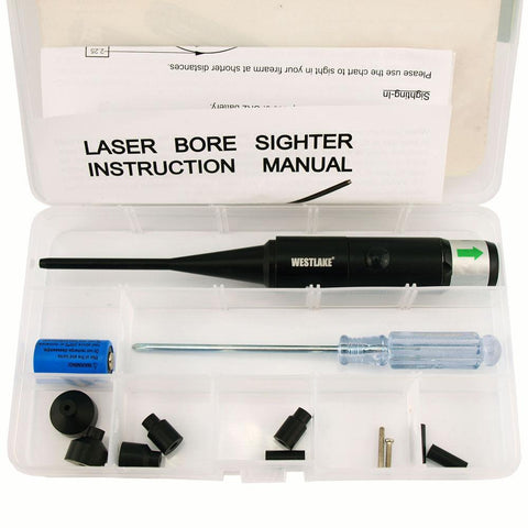 Green Laser BoreSighter Bore Sight kit for .177 to .50 Caliber Rifles & Handguns