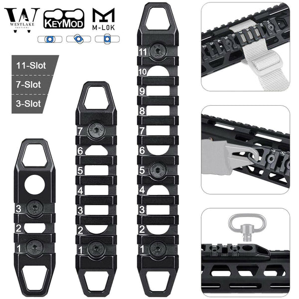 Keymod Rail Section Hollow M-LOK / KeyMod Rail Section 3 7 11 Slot Picatinny Accessory Rai ...