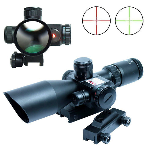 2.5-10x40 Rifle Scope Mil-dot Illuminated Red Laser 20/11mm Rail Mounts | West Lake Tactical